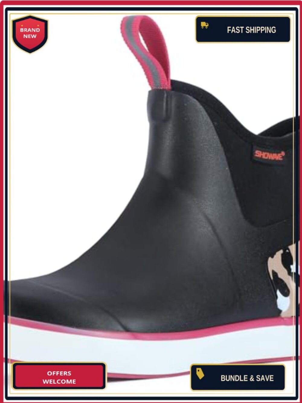 Waterproof Rain Boots for Women Non-Slip Ankle Deck Boots Insulated Garden